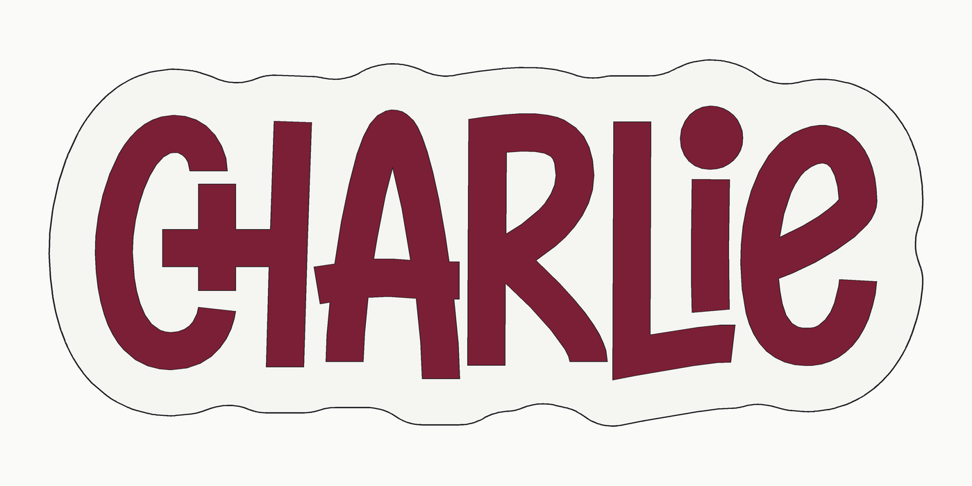 Vorderansicht eines Namensschilds mit Name und Rollen